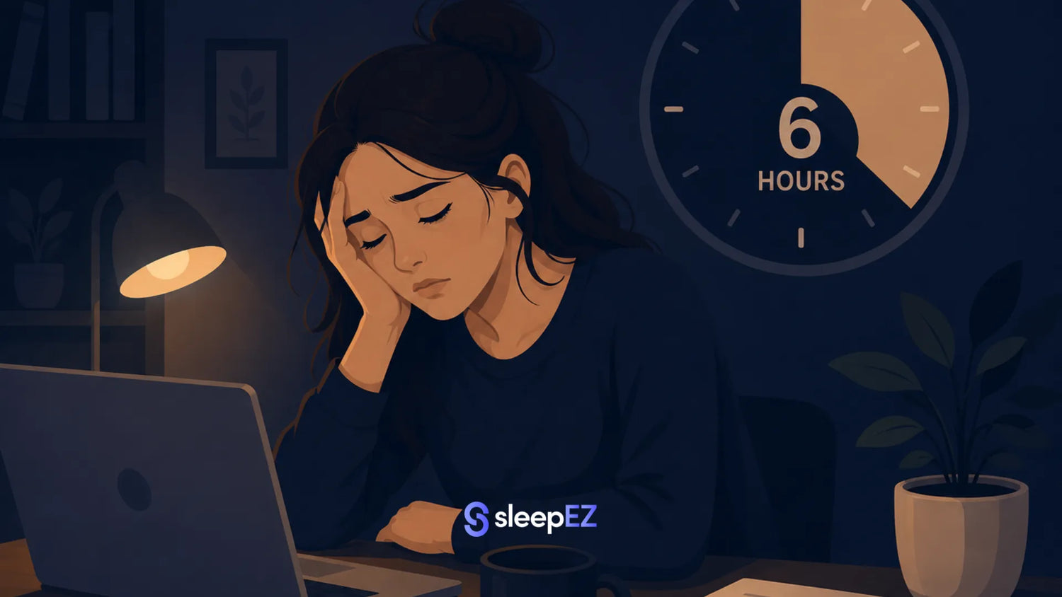 Person tired from only 6 hours of sleep