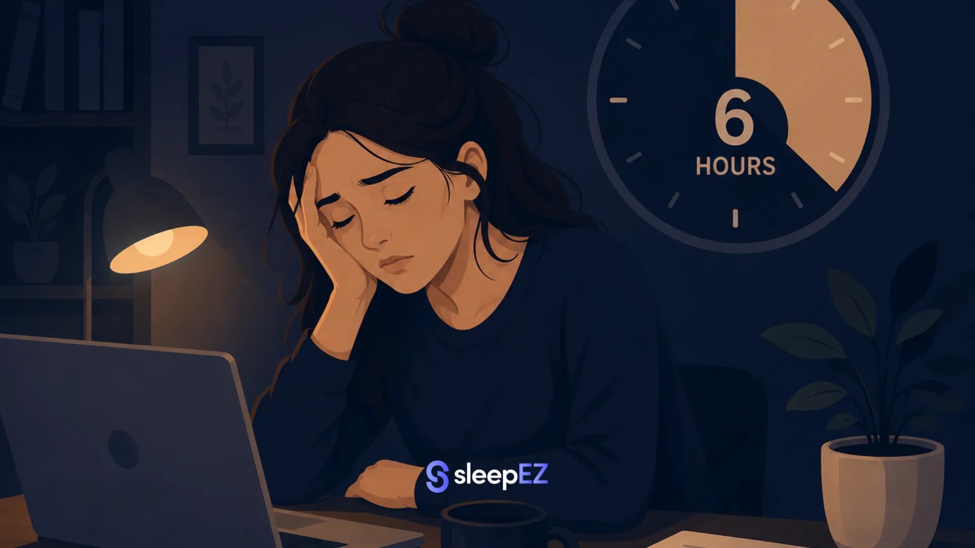 Person tired from only 6 hours of sleep