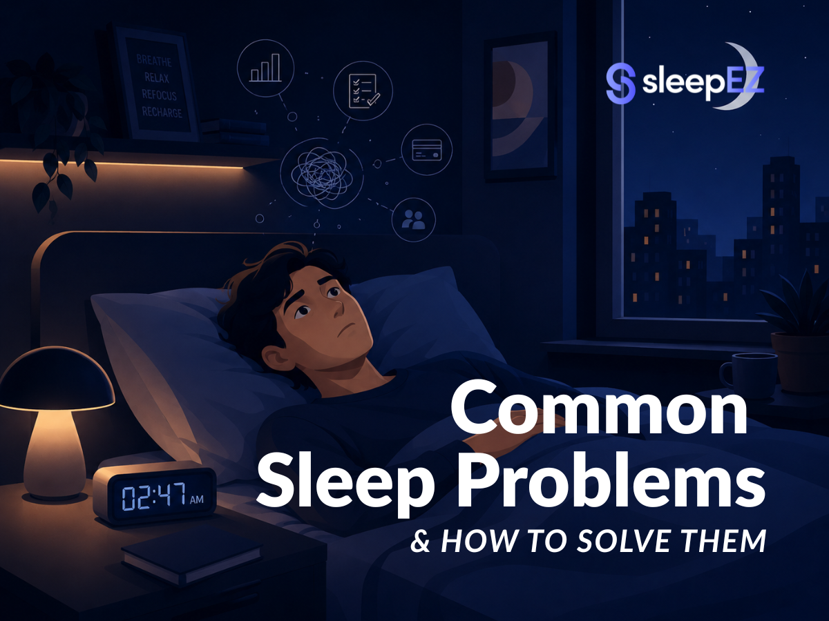 person struggling with poor sleep at night